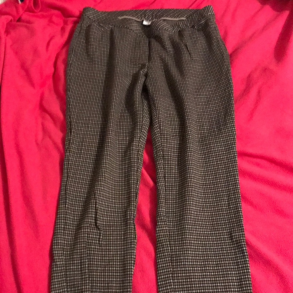 J. Jill Plaid ponte pull on pants